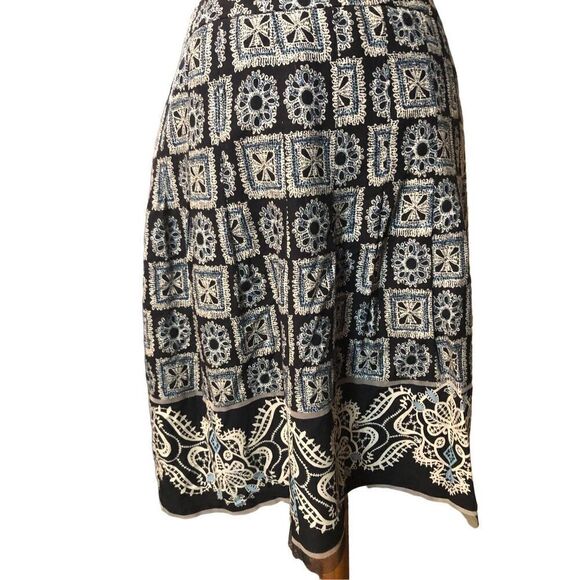 Wool blend Ann Taylor Loft black, white and blue fully lined wool blend boho pri - Picture 5 of 12